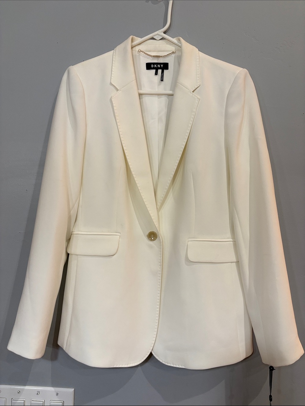 DKNY NWT Ivory White Single Button Blazer Jacket Size 8